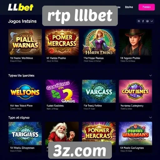Tipos de jogos disponíveis no rtp lllbet